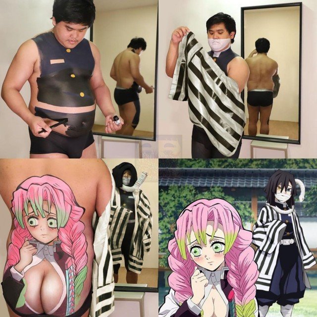 2 I N 1 #lowcostcosplay #2in1 #kimetsunoyaiba #art