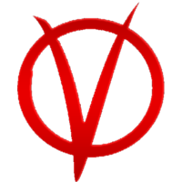 v logo